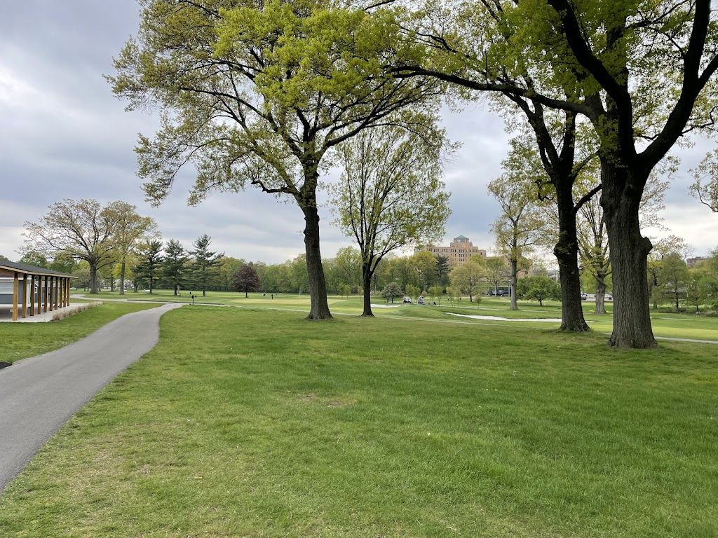 Panoramic view of a lush green golf course at Hendricks Field Golf Course. Smooth