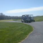 green grass with the flag in the hole.