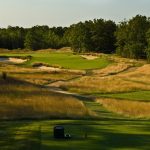 green grass with the flag in the hole.