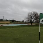 green grass with the flag in the hole.