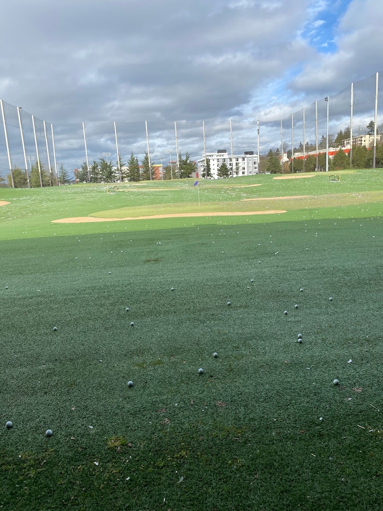 Panoramic view of a lush green golf course at Interbay Golf Center. Smooth