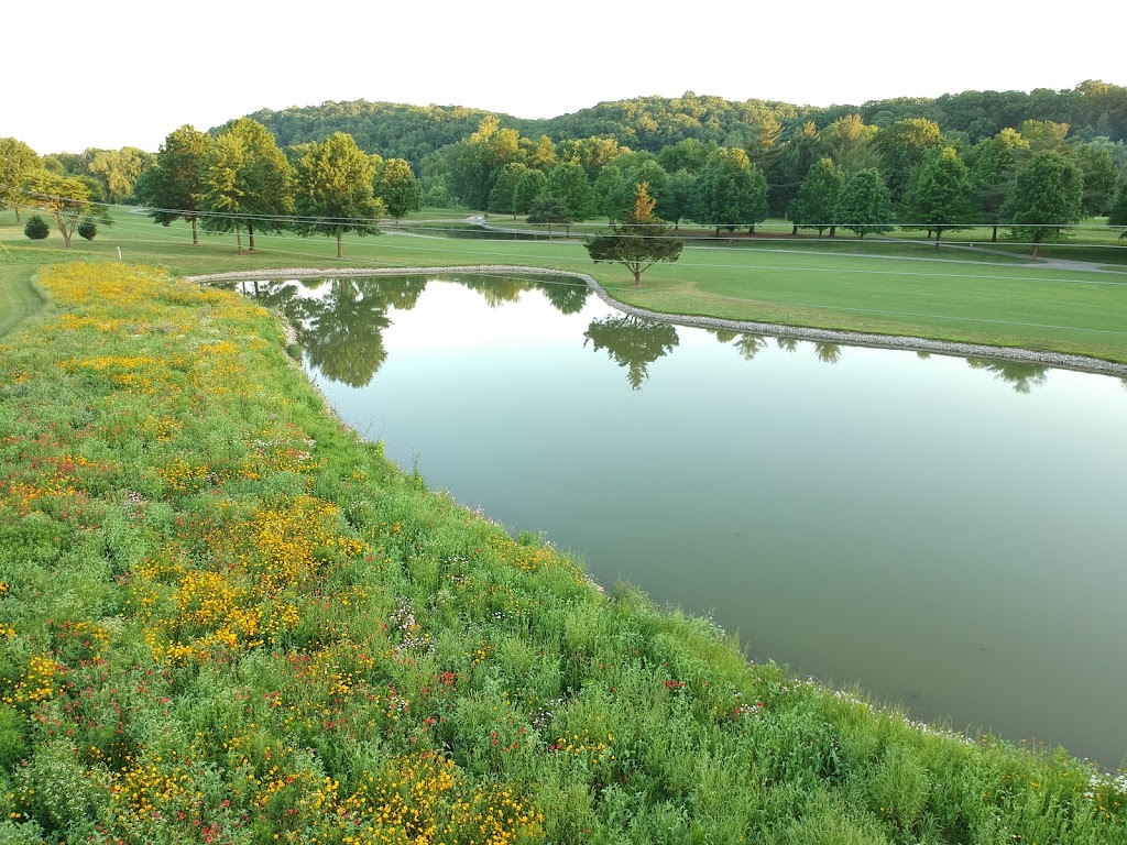 Panoramic view of a lush green golf course at Kingswood Golf Course. Smooth