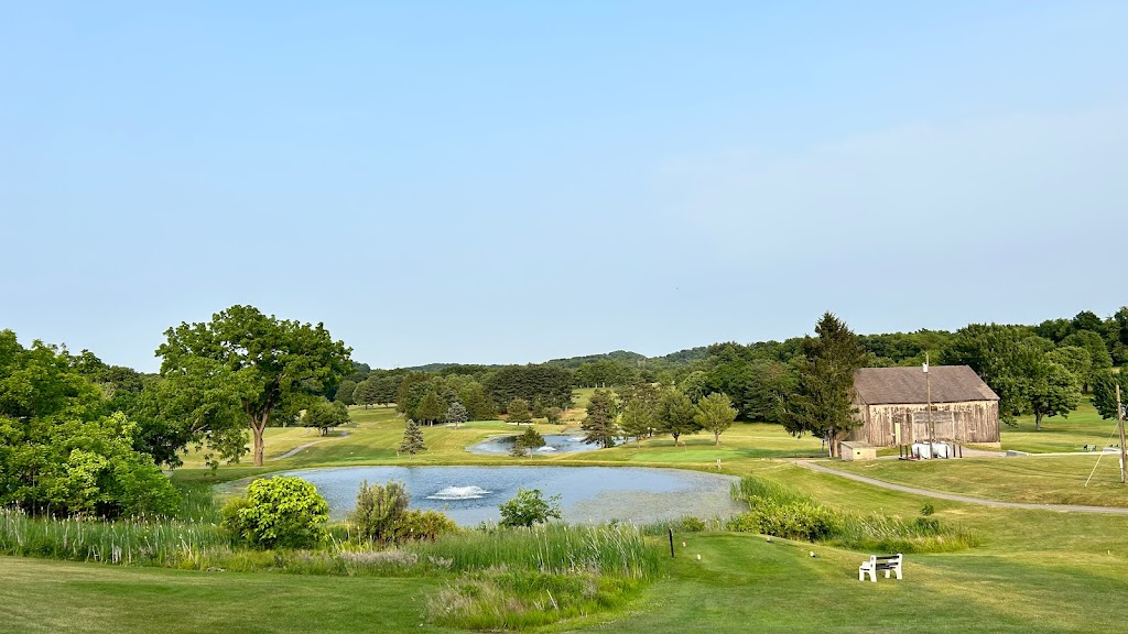 Panoramic view of a lush green golf course at LakeVue North Golf Course. Smooth