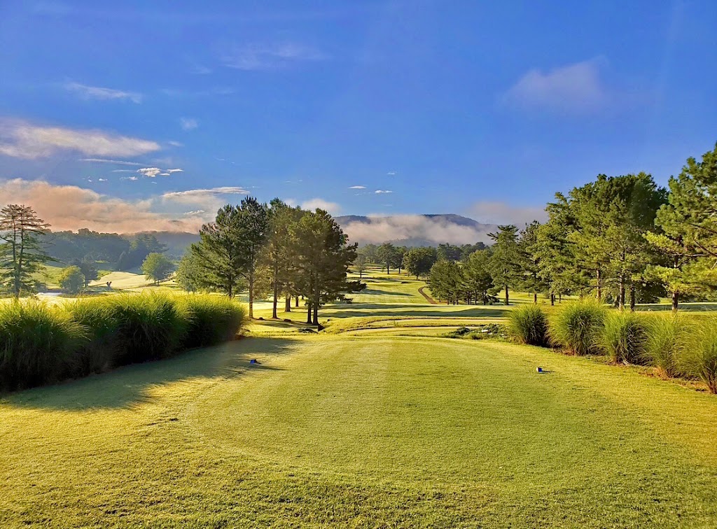 Panoramic view of a lush green golf course at Lambert Acres Golf Club. Smooth