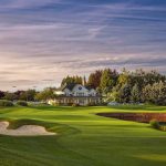 Panoramic view of a lush green golf course at Langdon Farms Golf Club - Golf Shop. Smooth