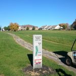 green grass with the flag in the hole.