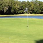 Panoramic view of a lush green golf course at Links At Greenfield Plantation. Smooth