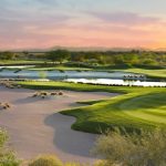 Panoramic view of a lush green golf course at Longbow Golf Club. Smooth