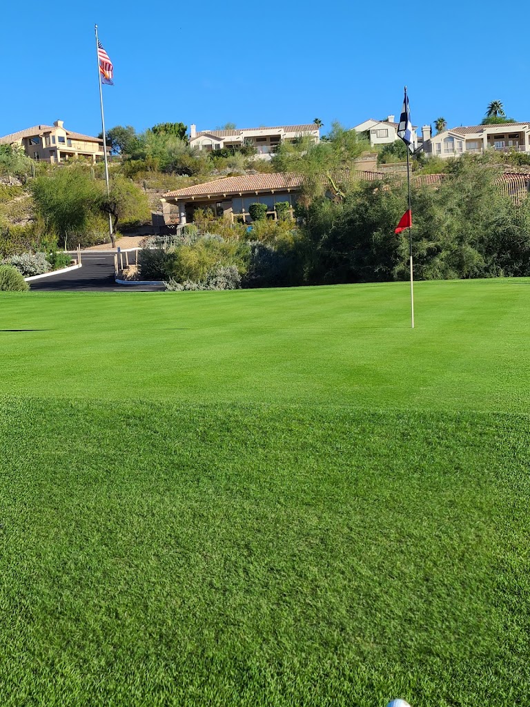 Panoramic view of a lush green golf course at Lookout Mountain Golf Course. Smooth