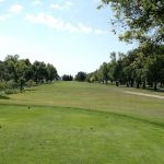 green grass with the flag in the hole.