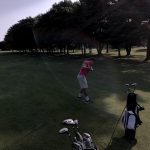 green grass with the flag in the hole.
