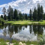 Panoramic view of a lush green golf course at Meadow Lake Golf Course. Smooth