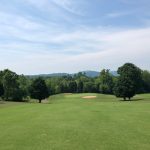 green grass with the flag in the hole.