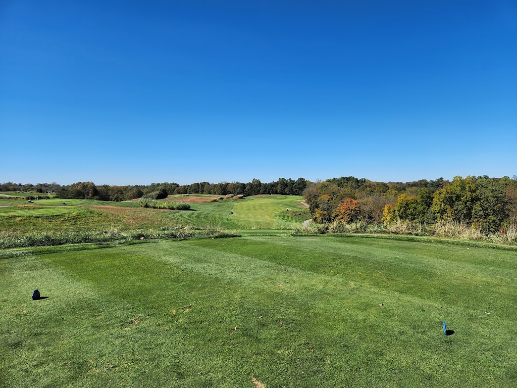 Panoramic view of a lush green golf course at Nevel Meade Golf Course. Smooth