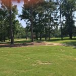 Panoramic view of a lush green golf course at Oak Mountain Golf Course. Smooth