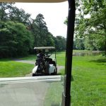 green grass with the flag in the hole.