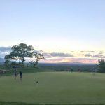 green grass with the flag in the hole.