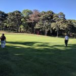 Panoramic view of a lush green golf course at Paul Harney Golf Club. Smooth
