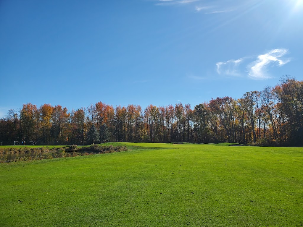 Panoramic view of a lush green golf course at Pebble Creek Golf Club. Smooth