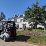 green grass with the flag in the hole.