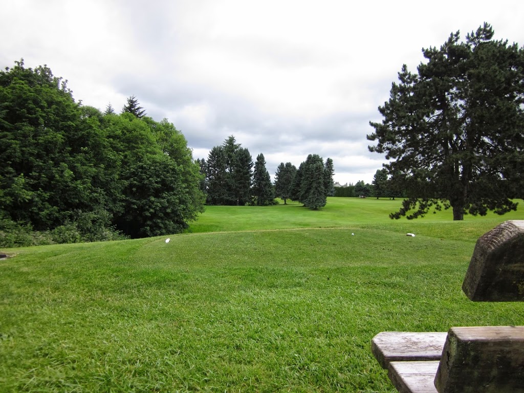 Panoramic view of a lush green golf course at Pine Crest Golf Course. Smooth