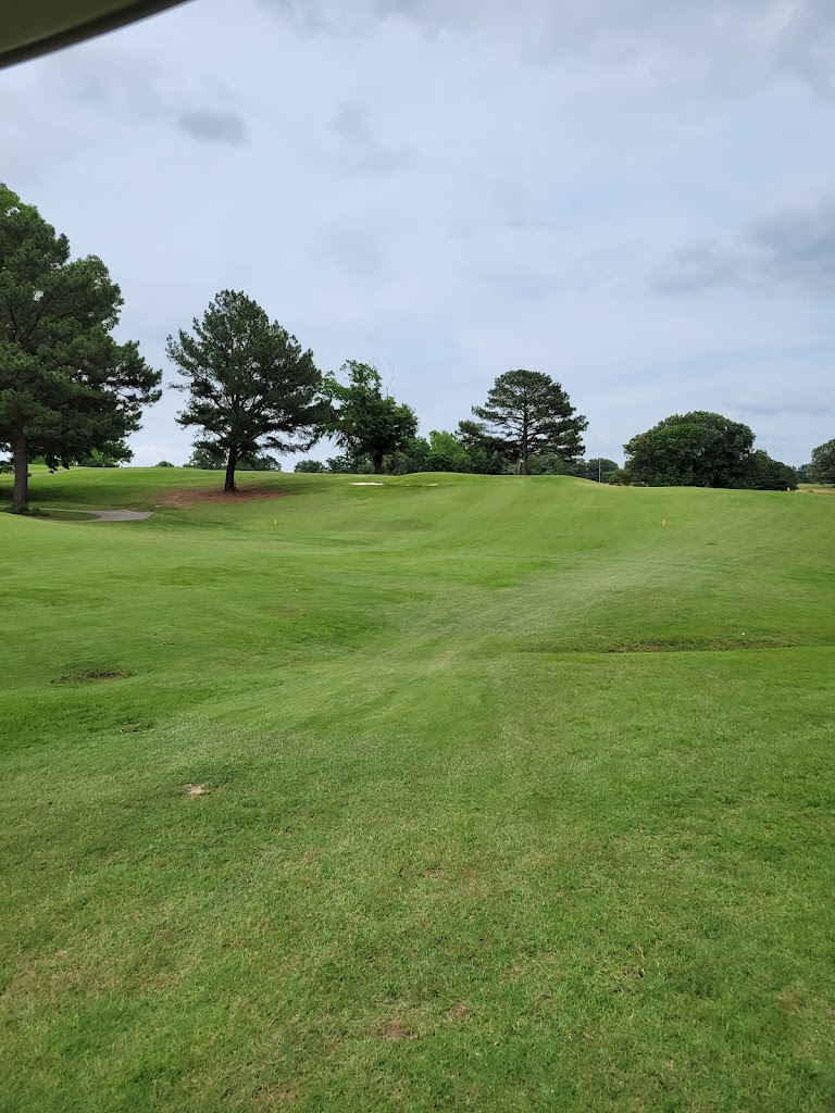 Panoramic view of a lush green golf course at Pinecrest Golf Course. Smooth