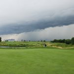 Panoramic view of a lush green golf course at Prairie Bluff Public Golf Club. Smooth
