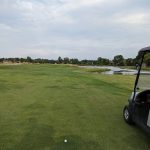 green grass with the flag in the hole.