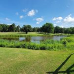 Panoramic view of a lush green golf course at Providence Golf Club. Smooth