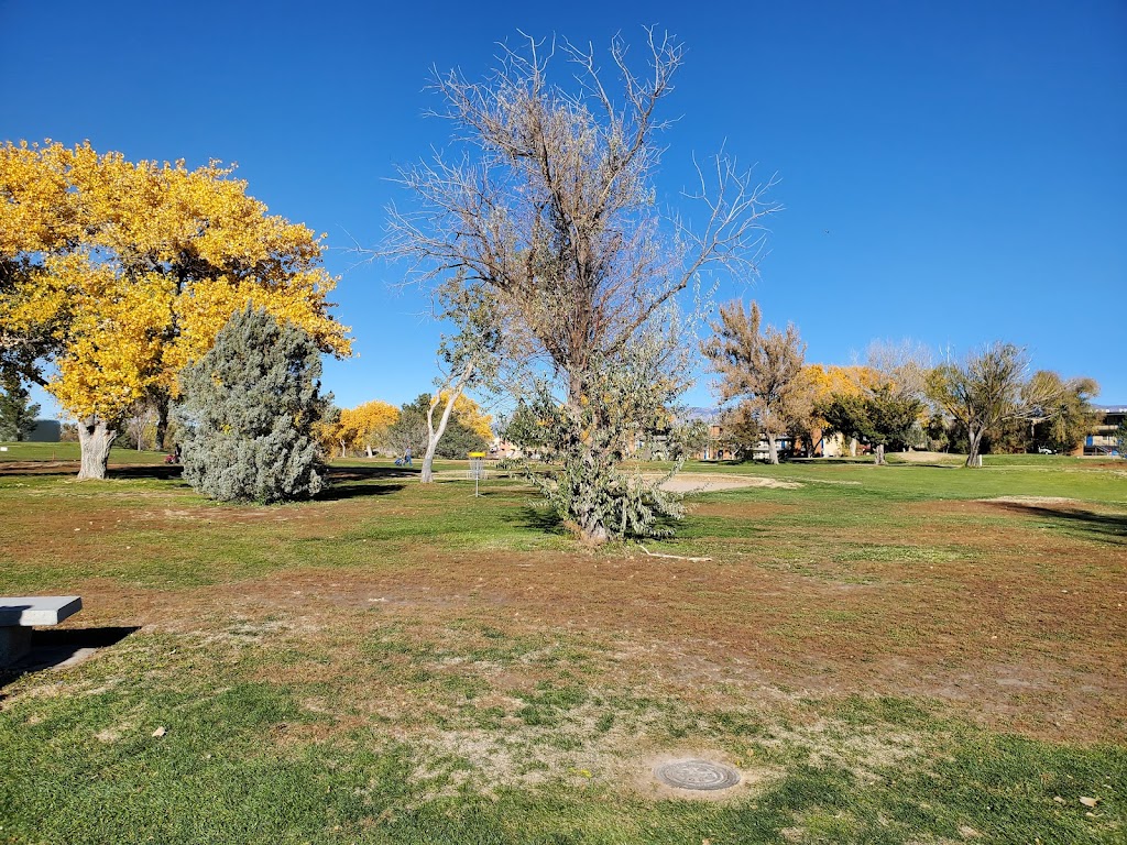 Panoramic view of a lush green golf course at Puerto del Sol Golf Course and Learning Center. Smooth