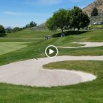 green grass with the flag in the hole.