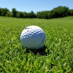 green grass with the flag in the hole.