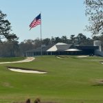 green grass with the flag in the hole.