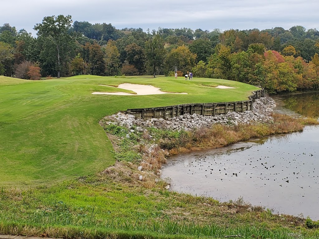 Panoramic view of a lush green golf course at RTJ Golf Trail at Capitol Hill. Smooth