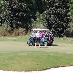 green grass with the flag in the hole.