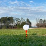 green grass with the flag in the hole.