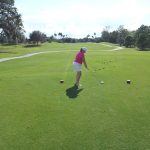green grass with the flag in the hole.