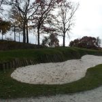 green grass with the flag in the hole.