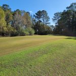 Panoramic view of a lush green golf course at Royal Golf Club. Smooth
