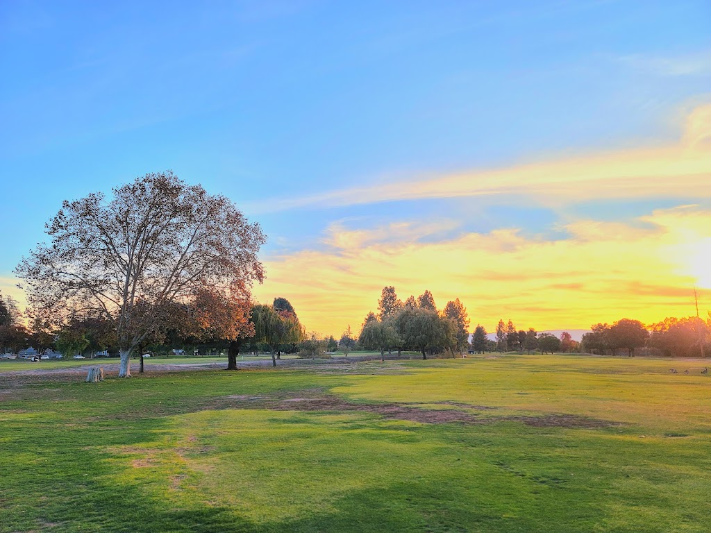 Panoramic view of a lush green golf course at San Jose Municipal Golf Course. Smooth