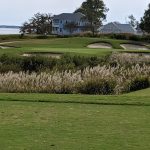 green grass with the flag in the hole.