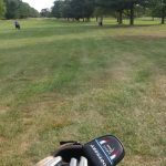 green grass with the flag in the hole.