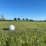green grass with the flag in the hole.