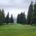 Panoramic view of a lush green golf course at Snohomish Golf Course. Smooth