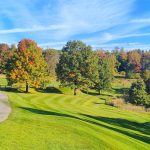 Panoramic view of a lush green golf course at Speidel Golf Club at Oglebay. Smooth