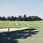 green grass with the flag in the hole.
