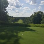 green grass with the flag in the hole.
