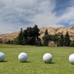 green grass with the flag in the hole.