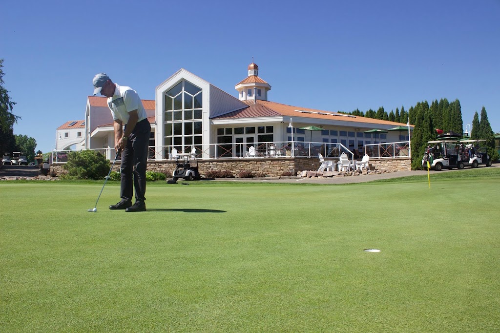 Panoramic view of a lush green golf course at Stonebrooke Golf Club. Smooth