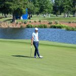 green grass with the flag in the hole.